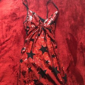 Red sparkly sequin dress
